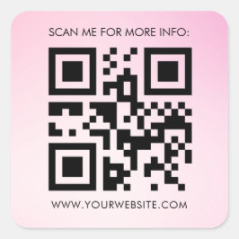 Anpassningsbar QR-kod Rosa Gradient Business Promo Fyrkantigt Klistermärke