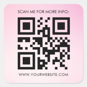 Anpassningsbar QR-kod Rosa Gradient Business Promo Fyrkantigt Klistermärke
