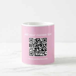 Anpassningsbar Qr-kod rosa minimalistiskt kaffe Mu Kaffemugg
