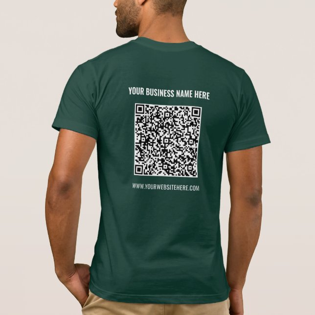 Anpassningsbar QR-kod Scan Info Namn webbplats T-S T Shirt (Baksida)