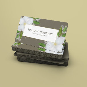 Anpassningsbar QR-kod Social Media Botanical Magno Visitkort