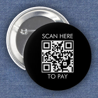 Anpassningsbar QR-kod / svart text Knapp