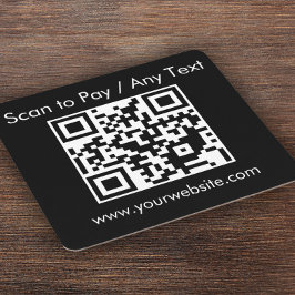 Anpassningsbar QR-kod/svart textruta Underlägg Papper Kvadrat