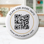 Anpassningsbar QR-kod, svart vit Guld Knapp<br><div class="desc">Ladda upp en QR-kod, lägg till text och skapa enkelt personlig-knappen. Klicka på ANPASSA YTTERLIGARE om du vill ändra bakgrunden färg eller texten färg. Du kan ÖVERFÖRA DESIGN på andra Zazzle-produkter och justera den så att den passar de flesta Zazzle-objekt. StandardStudio-design görs i vektorgrafik med hög upplösning för utskrift av...</div>