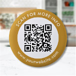 Anpassningsbar QR-kod, svart vit Guld Knapp<br><div class="desc">Ladda upp en QR-kod, lägg till text och skapa enkelt personlig-knappen. Klicka på ANPASSA YTTERLIGARE om du vill ändra gräns färg eller färg. Du kan ÖVERFÖRA DESIGN på andra Zazzle-produkter och justera den så att den passar de flesta Zazzle-objekt. StandardStudio-design görs i vektorgrafik med hög upplösning för utskrift av professioneller....</div>