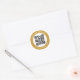 Anpassningsbar QR-kod, svart vit Guld Runt Klistermärke (Envelope)