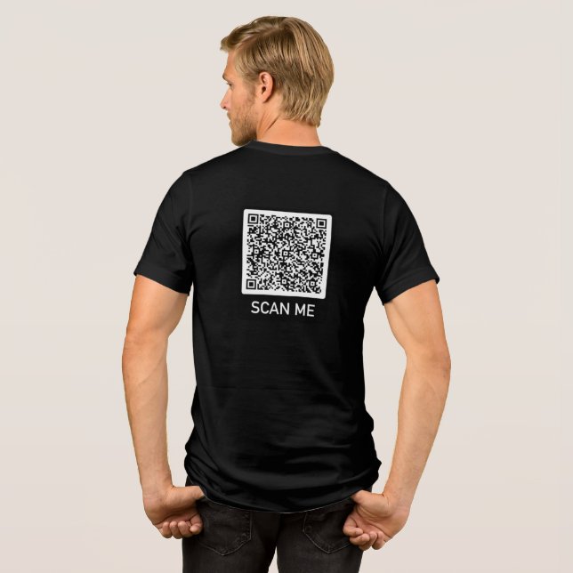 Anpassningsbar QR-kod T-Shirt Your Funny Scan Info (Baksida Full)