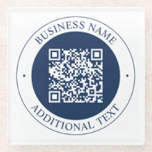 Anpassningsbar QR-kod & text | Mörk marinblå