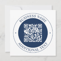 Anpassningsbar QR-kod & text | Mörk marinblå