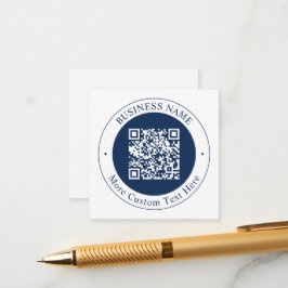 Anpassningsbar QR-kod & text | Mörk marinblå Tilläggskort