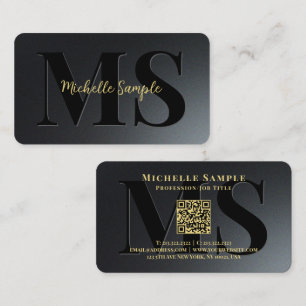 Anpassningsbar QR-kod Text Namn Luxury Guld Typogr Visitkort