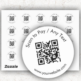 Anpassningsbar QR-kod/vit runda etiketter Lakan