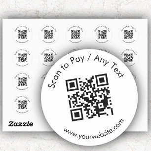 Anpassningsbar QR-kod/vit runda etiketter Lakan