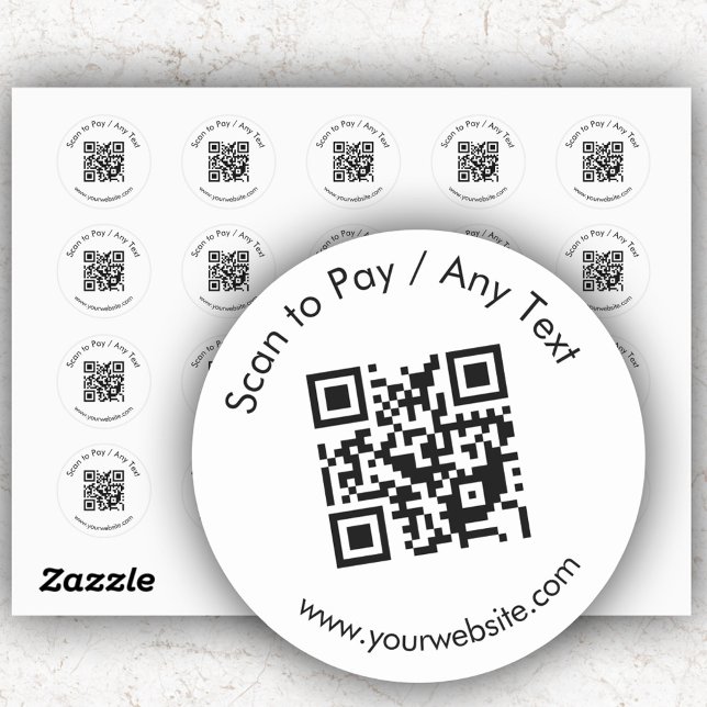 Anpassningsbar QR-kod/vit runda etiketter Lakan (Skapare uppladdad)