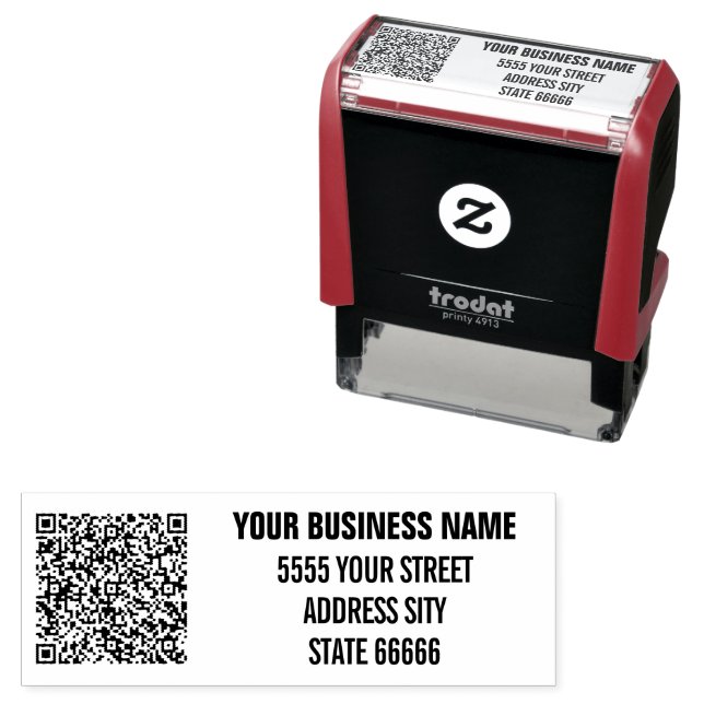 Anpassningsbar QR-koden Namn Adress Self-Inking Fr Självfärgande Stämpel (In Situ)