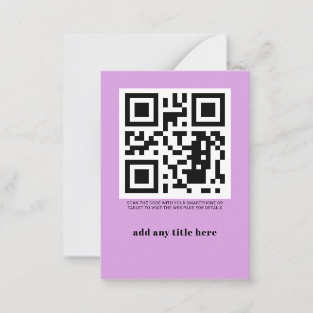 Anpassningsbar QR-kodens moderna anteckningskort f (Framsida)