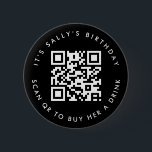 Anpassningsbar Qr-koder Pengarar App Birthday Pin, Knapp<br><div class="desc">Vi presenterar vår Personlig QR Code Donation Button Pin, en roligt och ett modernt sätt att fira ett speciellt tillfälle! Den här unika nålen har ett QR-anpassade som gör att du enkelt kan fråga efter donationer. Vare sig det är "Sallys födelsedag, skanna för att köpa en drink" eller ett eget...</div>