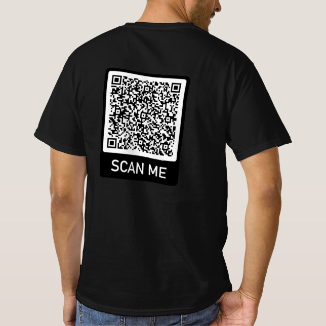 Anpassningsbar QR-kodgenomsökningsinformation om d T Shirt (Baksida)