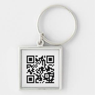 Anpassningsbar QR kodifierar Keychain Fyrkantig Silverfärgad Nyckelring