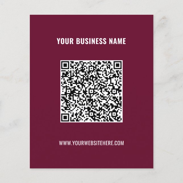 Anpassningsbar QR-kodinfo och textutfällning - Väl Flygblad (Baksidan)