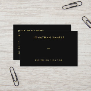 Anpassningsbar QR-kodmall Elegant Svart Guld-text Visitkort