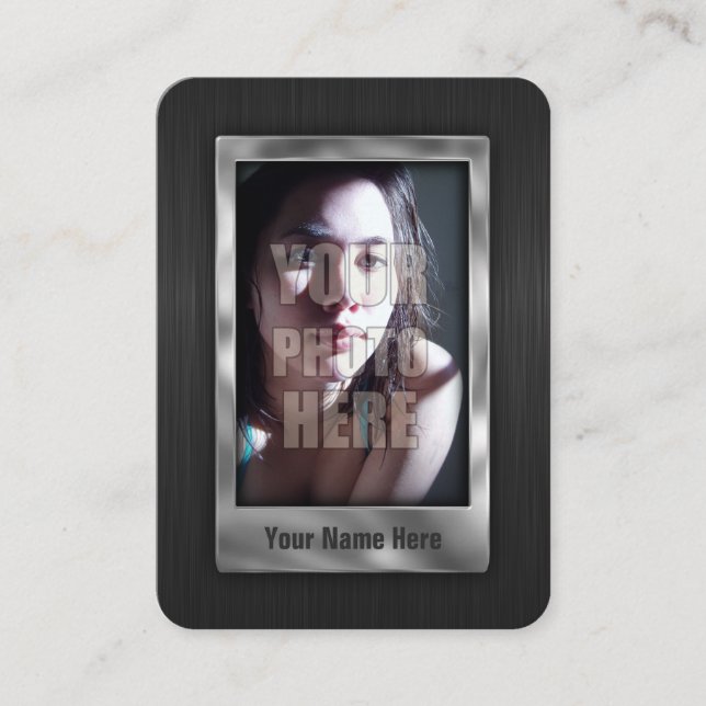 Anpassningsbar QR-kodprofil Foto Metall Visitkort (Framsida)