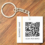 Anpassningsbar QR-kodtext Modern Guld White Busine<br><div class="desc">Ladda upp en QR-kod, lägg till text och skapa enkelt nyckelkedjan personlig. Klicka på ANPASSA YTTERLIGARE om du vill ändra bakgrunden färg eller texten färg. Du kan ÖVERFÖRA DESIGN på andra Zazzle-produkter och justera den så att den passar de flesta av Zazzle-objekten. StandardStudio-design görs i vektorgrafik med hög upplösning för...</div>