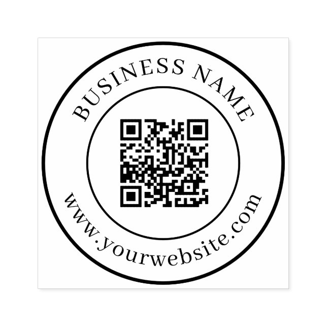 Anpassningsbar QR-kodtextmall Klassisk runda Stämpel (Tryck)
