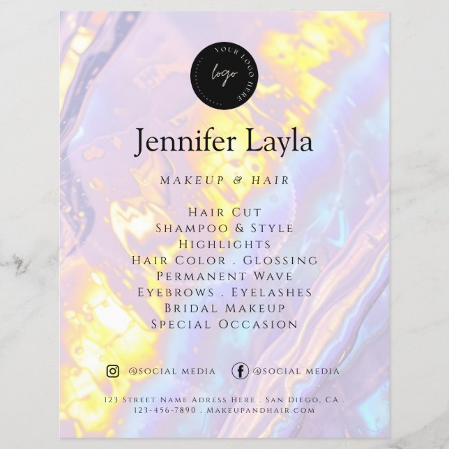 Anpassningsbar QR Logotyp Elegant Lila för QR- Hol Reklamblad (Framsidan)