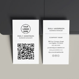 Anpassningsbar QR-Logotyp - minimalt Affärskort Visitkort