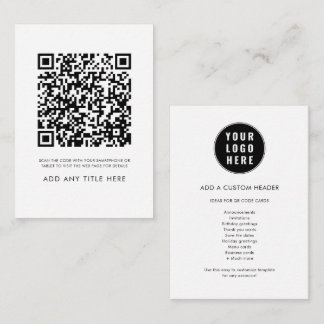 Anpassningsbar QR-Logotyp, modern Elegant Anteckningskort