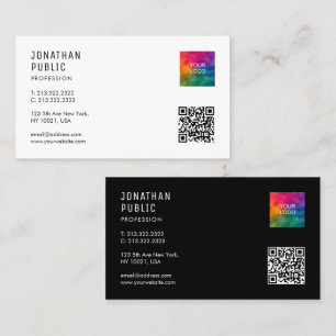 Anpassningsbar QR-Logotyp Modern Elegant Enkel mal Visitkort
