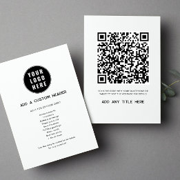Anpassningsbar QR-Logotyp - modernt Trendig Anteckningskort