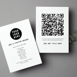 Anpassningsbar QR-Logotyp - modernt Trendig Anteckningskort