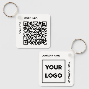 Anpassningsbar QR-Logotyp och text Corporate Swag  Nyckelring
