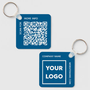 Anpassningsbar QR-Logotyp och text Corporate Swag  Nyckelring