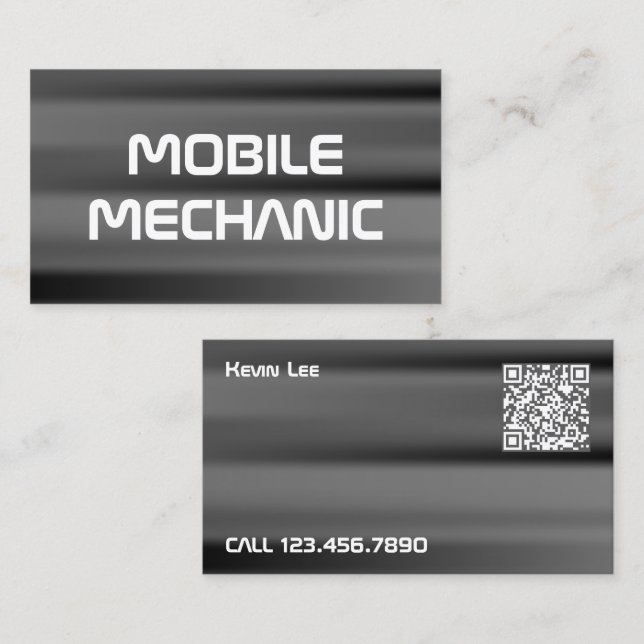 Anpassningsbar QR Mobile Mechanic Visitkort (Fram/baksida)