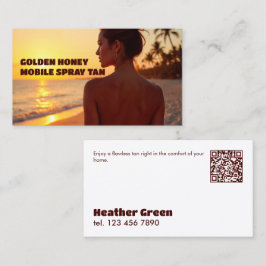 Anpassningsbar QR Mobile Spray Tanning Visitkort