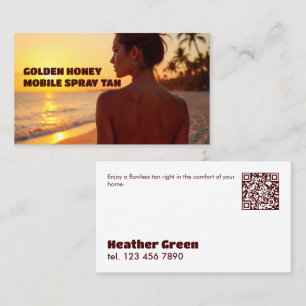 Anpassningsbar QR Mobile Spray Tanning Visitkort