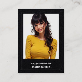 Anpassningsbar QR och foto för Influencer Bloggare Visitkort