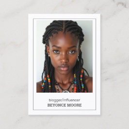 Anpassningsbar QR och foto för Influencer Bloggare Visitkort