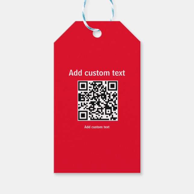 anpassningsbar QR-personlig webbplats Red Gift Mär Presentetikett (Framsidan)