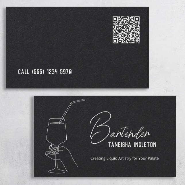 Anpassningsbar QR Premium Bartender (Custom QR Premium Bartender Calling Cards)