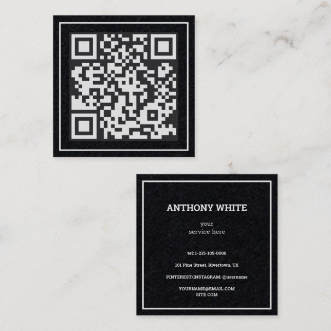 Anpassningsbar QR Premium Fyrkantigt Visitkort (Fram/baksida)