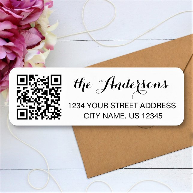 Anpassningsbar QR-Returadress för Namn-text Returadress Etikett (Skapare uppladdad)