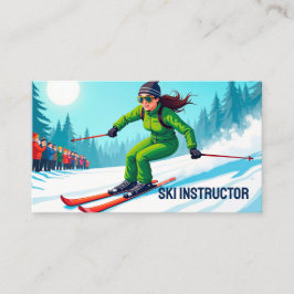Anpassningsbar QR Ski Instructor Visitkort