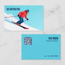 Anpassningsbar QR Ski Instructor Visitkort