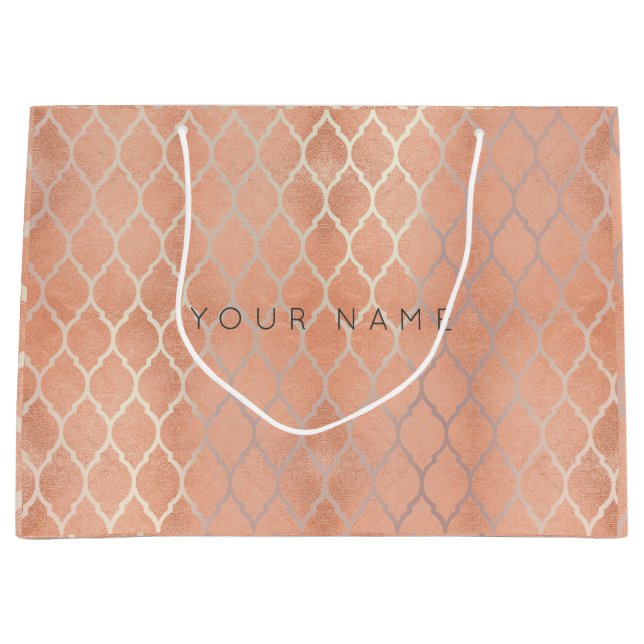 Anpassningsbar Quatrefoil Coral Metallic Ro Guld P (Framsidan)