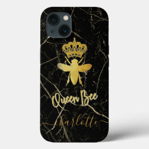 Anpassningsbar QUEEN BEE Guld Black Marble Mobil 1