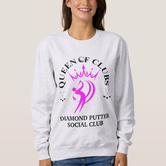 Anpassningsbar QUEEN OF CLUBS Damgolf T Shirt (Framsida)